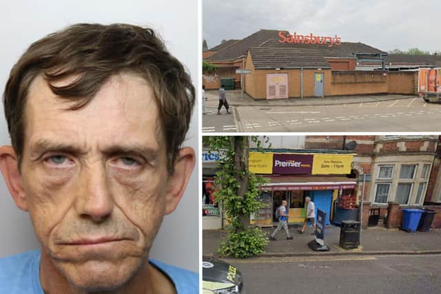 Robert Gray of Corby has been jailed after threatening a Kettering shopkeeper with a knife. Image: NW