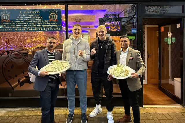 Owners Enam & Jay with Cole Connelly & Vlad Gaiduc East Midlands title holders.