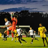 Action from Corby Town's 1-0 defeat to Shepshed Dynamo at Steel Park. Pictures by Jim Darrah
