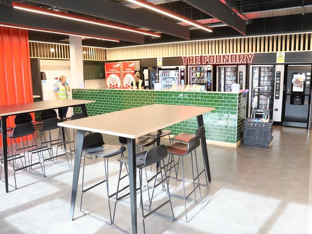Staff have two breaks each shift and can spend them in the 'Foundry' canteen