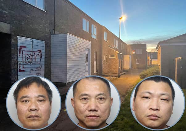 Three Chinese men were running a large cannabis farm from a property in Kiel Walk, Corby.