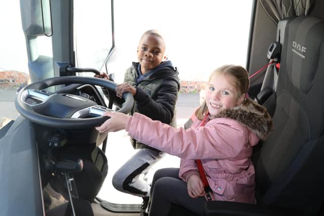 Hawthorn School pupils get behind the wheel of the Wickes road safety truck/National World