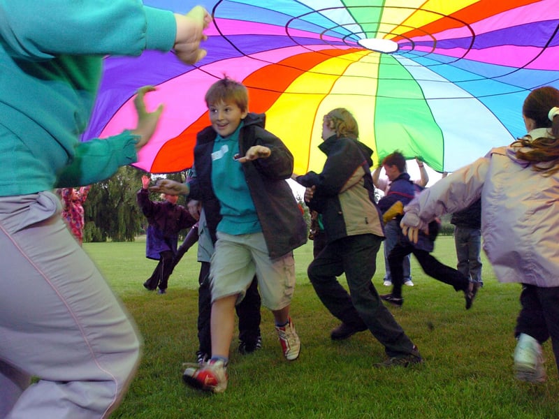 The parachute game champion, Trinity Lower School, Aldwincle.