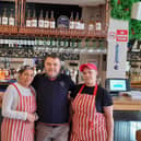 Mehmet (centre) is the new owner of Alberto's at the Chequers