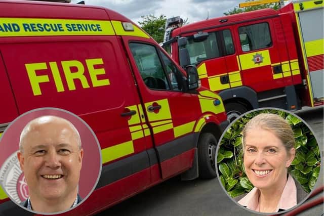 Stephen Mold (Northamptonshire Police, Fire and Crime Commissioner) and Nikki Watson new Chief Fire Officer for Northamptonshire