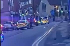 Armed police officers in Church Street Rushden