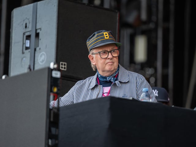 David Rodigan on stage at The National Bowl in Milton Keynes, at the Warrior’s Dance festival on Saturday, August 22, 2026. Photo by David Jackson.
