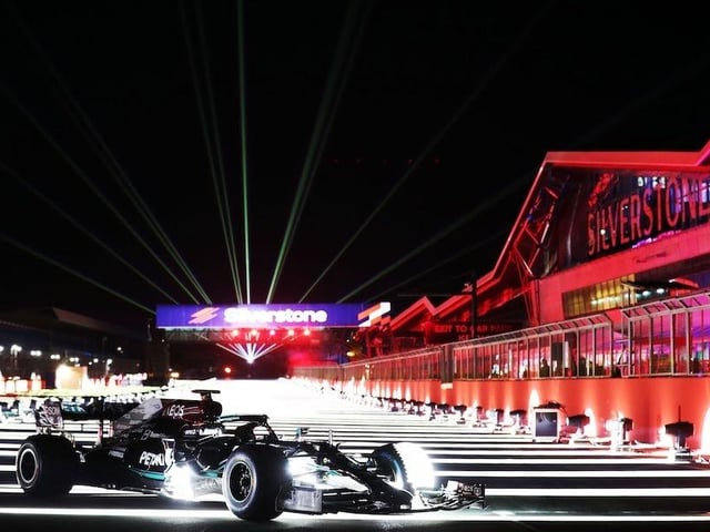 The home of the British Grand Prix transformed into a Winter wonderland - with F1 cars!