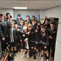 Corby Town FC Youth Academy Under 15s, sponsored by Impact Recruitment, after their semi-final victory. Image: CTFC U15s