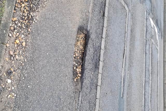 Tony Graham sent us this picture of a pothole in Rushden