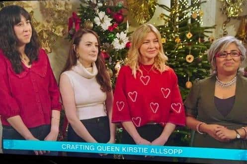 Laura Pack with the other contestants taking part in Kirstie's Handmade Christmas/Channel 4