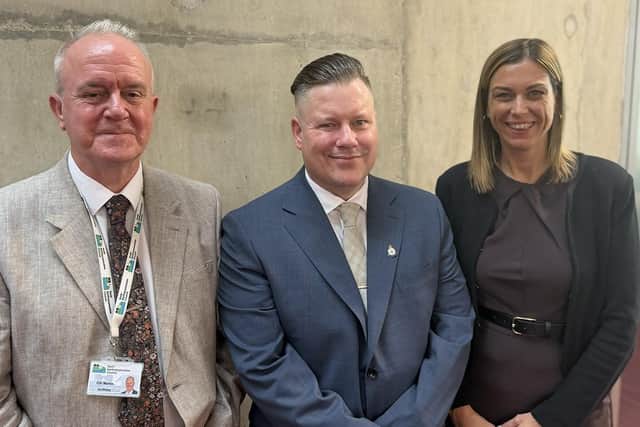 NNC leader Cllr Martin Griffiths, chair Cllr Maurice Eglin and chief executive Adele Wylie.
Credit: NNC