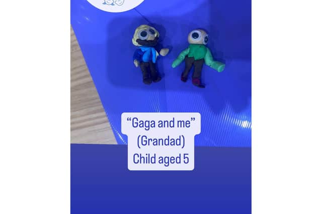 Clay model made by a 5 year old child. To remember his grandad.