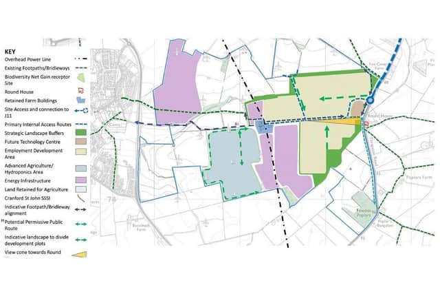 First Renewable Developments - proposed plan for the park with access from the A510 Thrapston Road