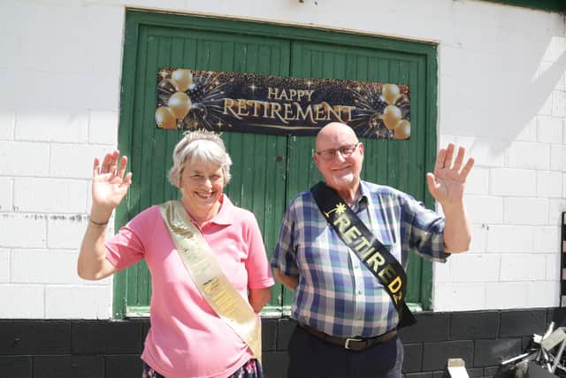 Valerie Flude and Michael Cunnew retire from Lee-Dickens in Desborough/IMG