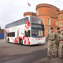 103 FS Battalion pictured at Northampton Drill Hall with Stagecoach Midlands Armed Forces bus