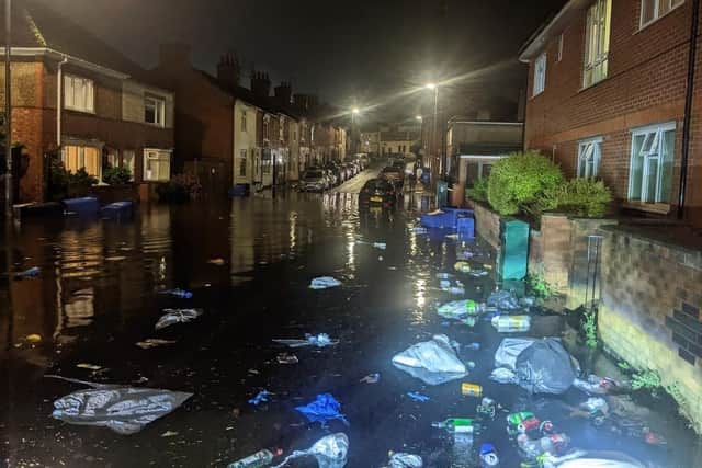 Flooding in Avondale Road, Kettering  Picture by Avondale Sweeps Ltd