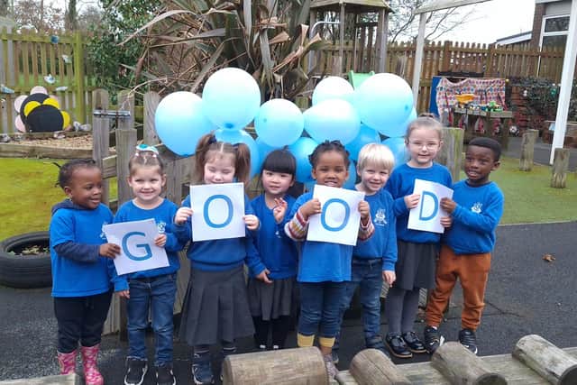 Children celebrate their 'good' Ofsted rating/Diamond Pre-School Wellingborough