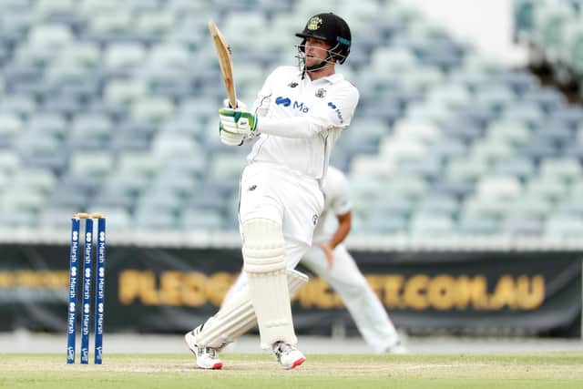 Sam Whiteman on the attack for Western Australia against South Australia at the WACA in November