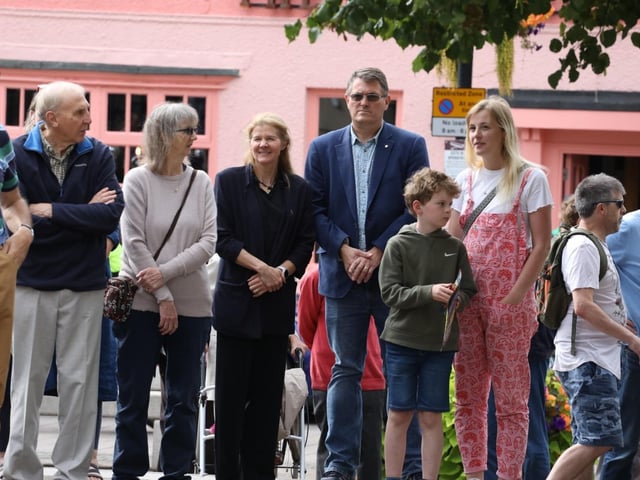 People gathered in Kettering town centre to pay their respects