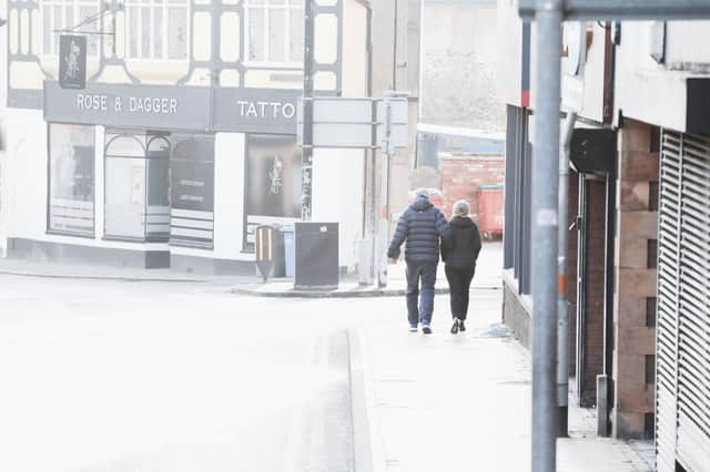 Together. Peter Bone and Helen Harrison arm-in-arm in Wellingborough while out campaigning in the Wellingborough and Rushden constituency earlier this week. Image: Alison Bagley