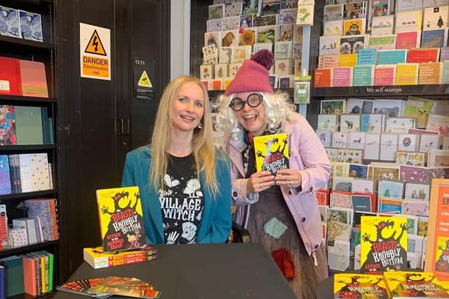 Author Emily-Jane Clark with 'Nan Helsing' 
