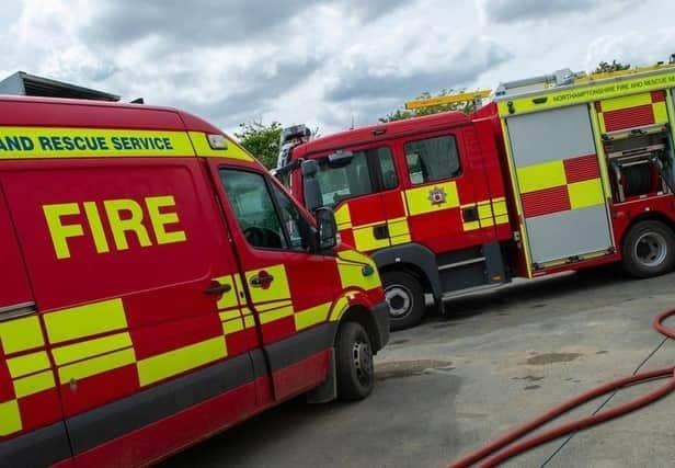 Fire crews have been dealing with a large barn fire in King's Cliffe