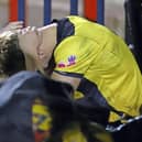 Eddie Panter shows his anguish at full-time (Picture: Peter Short)