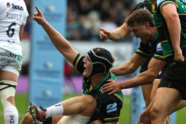 Alex Coles scored for Saints against Exeter (photo by David Rogers/Getty Images)