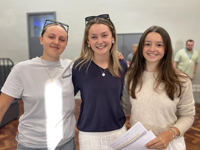 Evie Roe (L), Emily Garton and Ester Millard (R) of Prince William School, Oundle