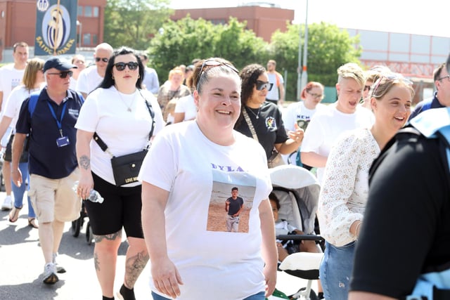 People wore t-shirts with pictures of loved ones lost to knife crime