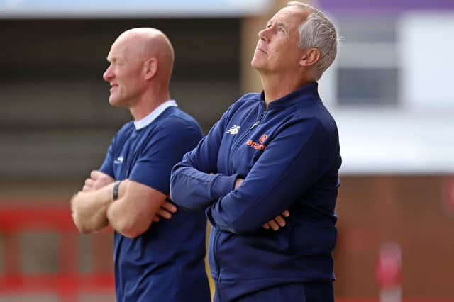 Paul Bastock and Ian Culverhouse pictured during Kettering Town's goalless draw at Kidderminster Harriers
