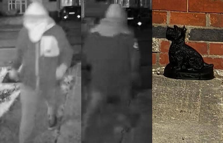 CCTV issued after theft of cast iron dog from a drive in Rothwell/Northants Police