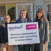 Staff and students from Moulton College and Wicksteed Park celebrate partnership