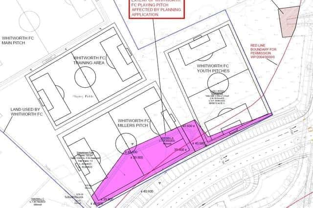 The original plans would encroach on Wellingborough Whitworth FC's playing fields