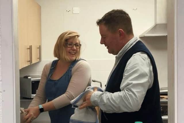 Volunteers wash up at another community event in Kings Cliffe