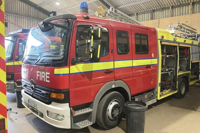 The fire engine with new stickers