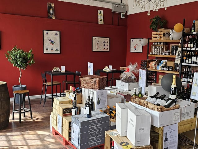 Inside the new wine shop at Nene Court in Wellingborough