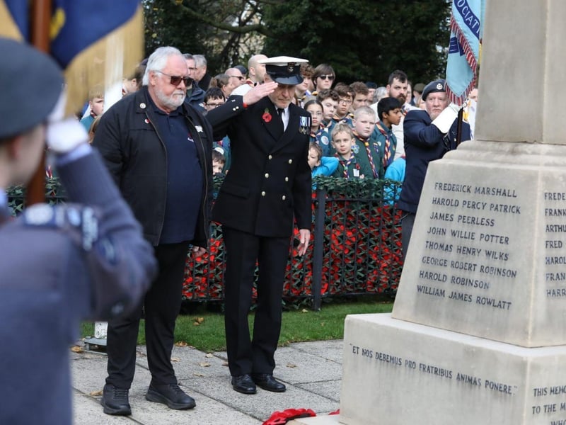 Corby RBL Remembrance Sunday parade and service at Corby War Memorial/