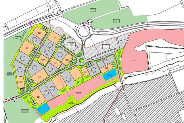 The outline plans for the site show industrial and employment units with access off Napier Road