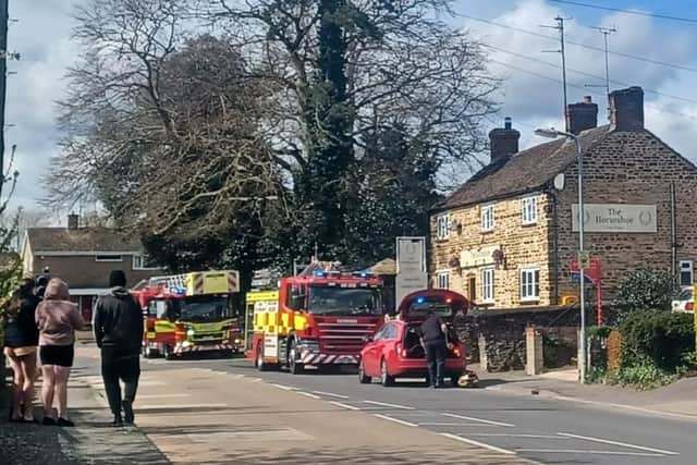Firefighters attend a fire at The Horseshoe in Wilby/UGC