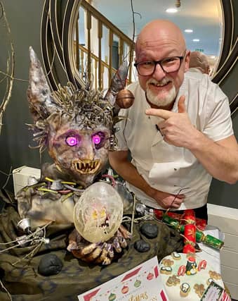 Glenn Coombs, Head Chef at Brampton View Care Home in Northampton with his Krampus Cake