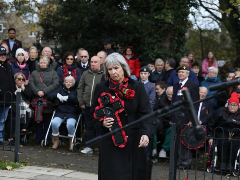 Corby RBL Remembrance Sunday parade and service at Corby War Memorial/