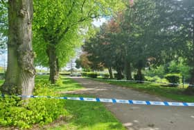 Police have taped off the scene in Becket's Park
