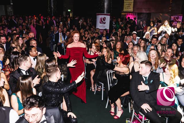 Charlotte Stokes runs to the stage
