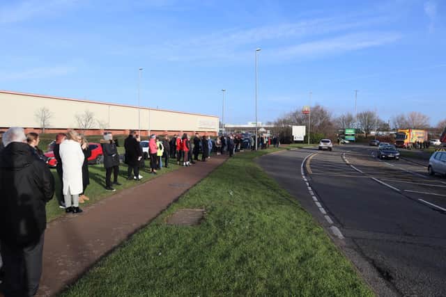 People lining the streets in Corby for Hilmi