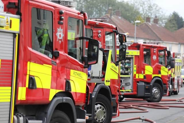 Fire crews were called to a commercial premises in Kettering last night following reports of a 'burning smell'