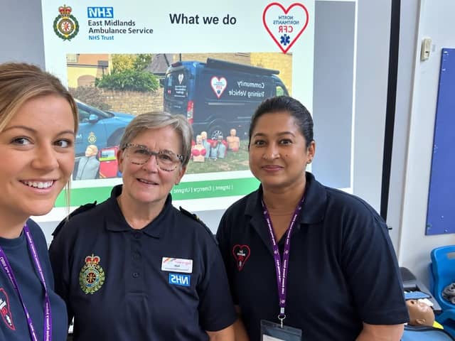 North Northants Community First Responders' Restart a Heart Day l-r Stacey Price, Keli Watts and Sarah Isukabadla/NNCFR