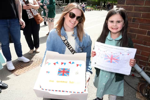 Fiona Scarborough and cake design competition winner Alice Sharpe