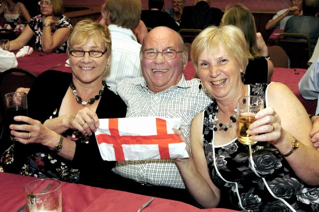 Kettering: St Georges Day celebrations at the Midland Band Club  Janice Hamilton, Brian Spencer, and Jenny Feane. April 2011